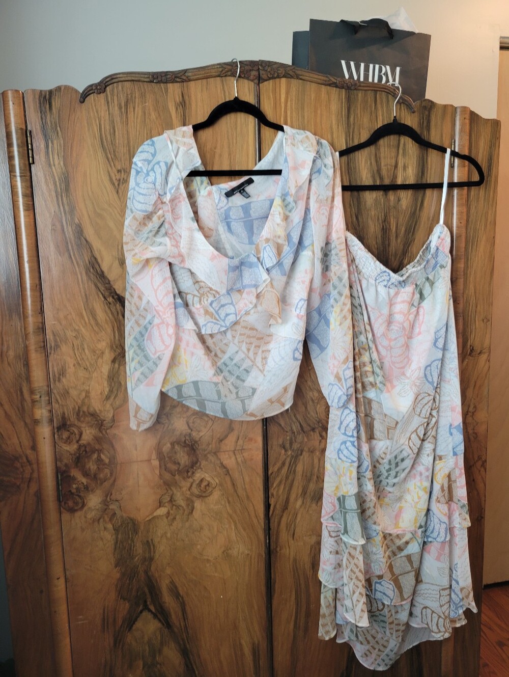 WHBM White House Black Market 2-Pc Ruffle Skirt Set Size M